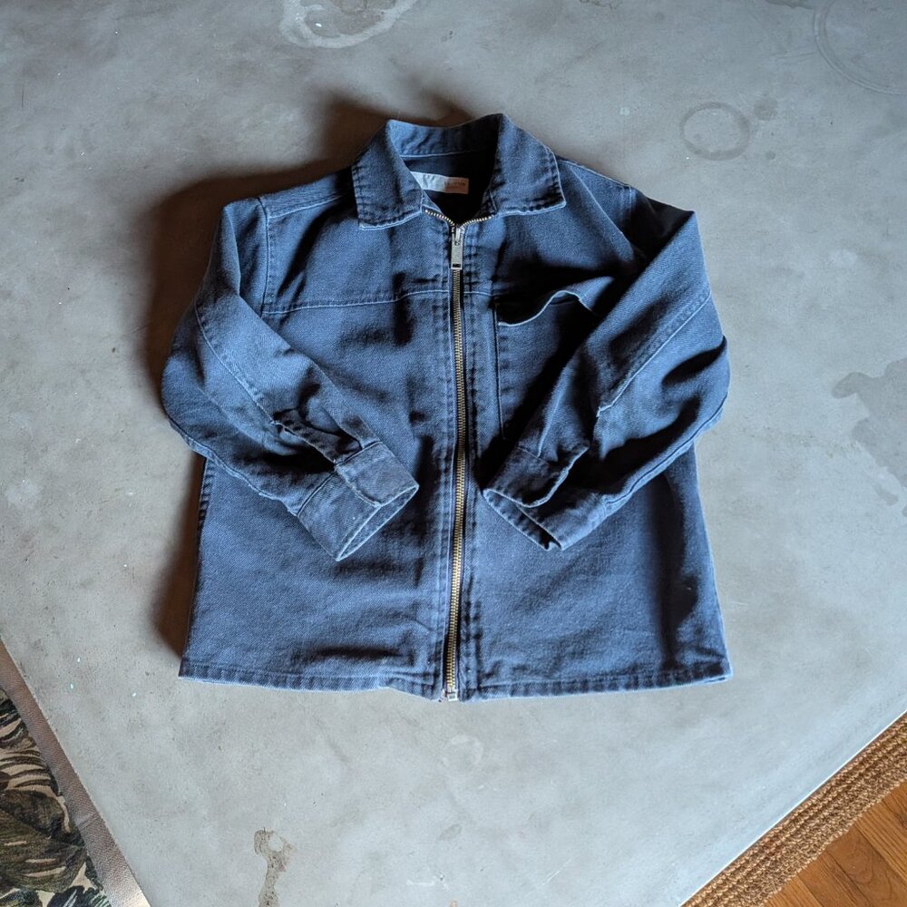 Zara Kids Blue Denim Zip-Up Chore Jacket - Size 6-7 (120cm)